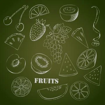 Background with fruit Stock Illustration