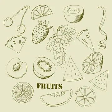 Background with fruit Stock Illustration