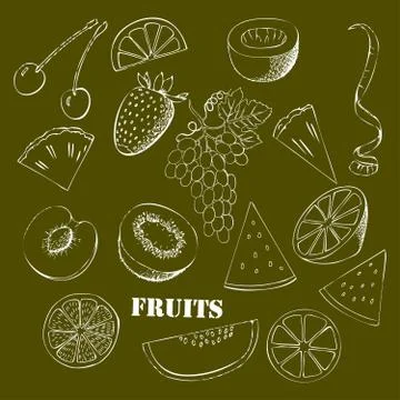 Background with fruit Stock Illustration