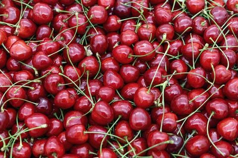 A background full of cherries Foto stock