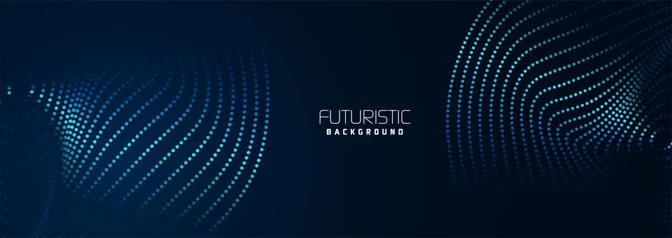 Background in futuristic data technology. Flowing halftone waves dots backdrop 스톡 일러스트