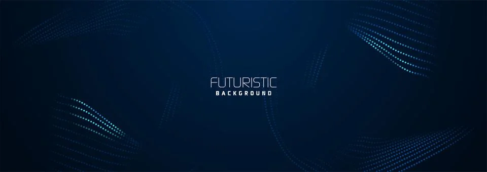 Background in futuristic data technology. Flowing halftone waves dots backdrop Stock Illustration