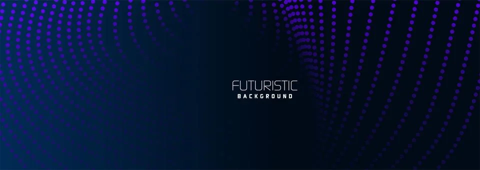 Background in futuristic data technology. Flowing halftone waves dots backdrop Illustrazione stock