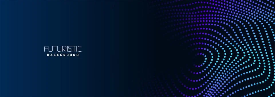 Background in futuristic data technology. Flowing halftone waves dots backdrop Stock Illustration