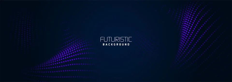Background in futuristic data technology. Flowing halftone waves dots backdrop Stock Illustration