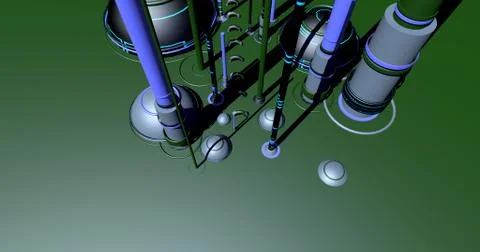 Background with futuristic structures Stock Illustration