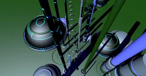 Background with futuristic structures Stock Illustration