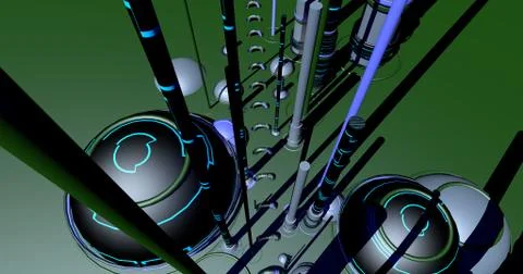 Background with futuristic structures Stock Illustration