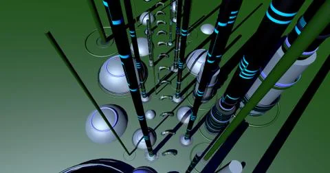 Background with futuristic structures Stock Illustration