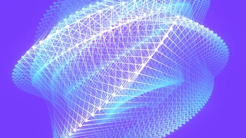 Background with futuristic wire neon structure. 3d rendering loop animation Stock-Footage 231114748