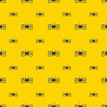 Background for game control Seamless pattern with black contour controller... Stock Photos