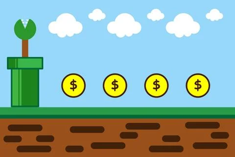 Background of Game Retro Stock Illustration