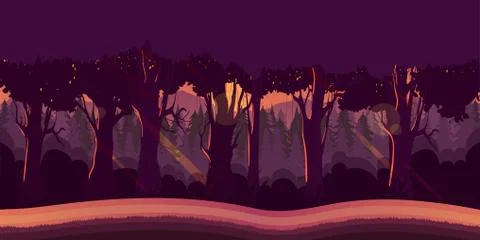 Background for games apps or mobile development. Cartoon nature landscape with Stock Illustration