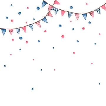 Background with garlands and bubbles. Stock Illustration