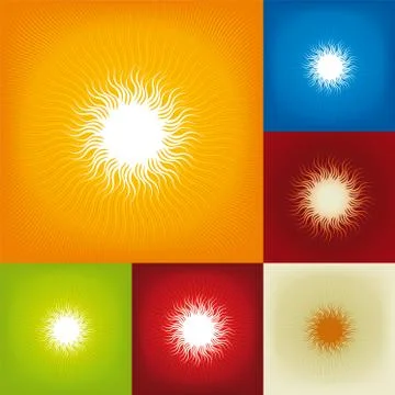 Background of a geometrial sunbeam texture in orange and white. Stock Illustration