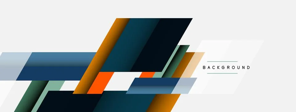 Background. Geometric diagonal square shapes and lines abstract composition Stock Illustration