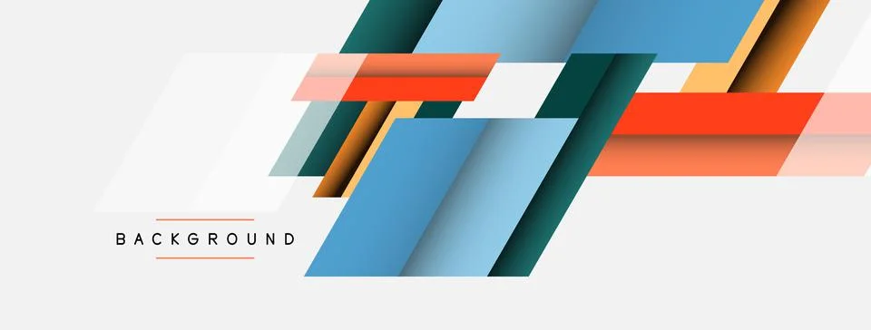 Background. Geometric diagonal square shapes and lines abstract composition Stock Illustration