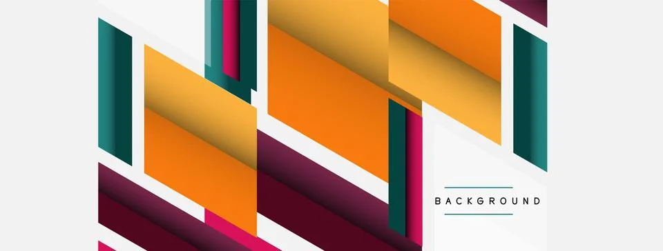 Background. Geometric diagonal square shapes and lines abstract composition Stock Illustration