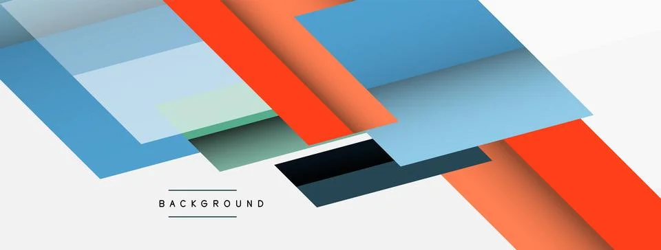 Background. Geometric diagonal square shapes and lines abstract composition Stock Illustration
