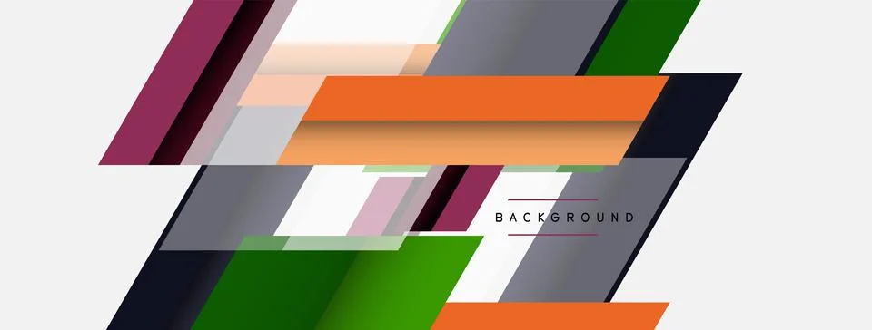 Background. Geometric diagonal square shapes and lines abstract composition Stock Illustration