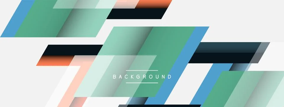 Background. Geometric diagonal square shapes and lines abstract composition Stock Illustration