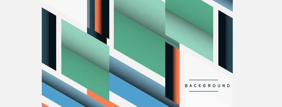Background. Geometric diagonal square shapes and lines abstract composition Stock Illustration