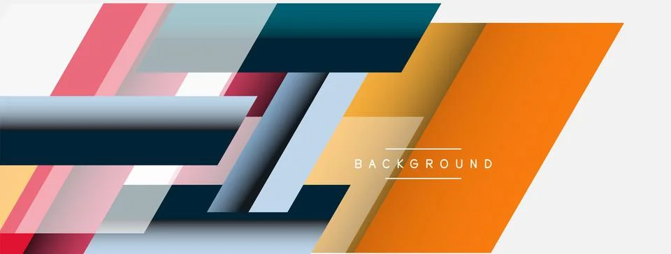 Background. Geometric diagonal square shapes and lines abstract composition Stock Illustration