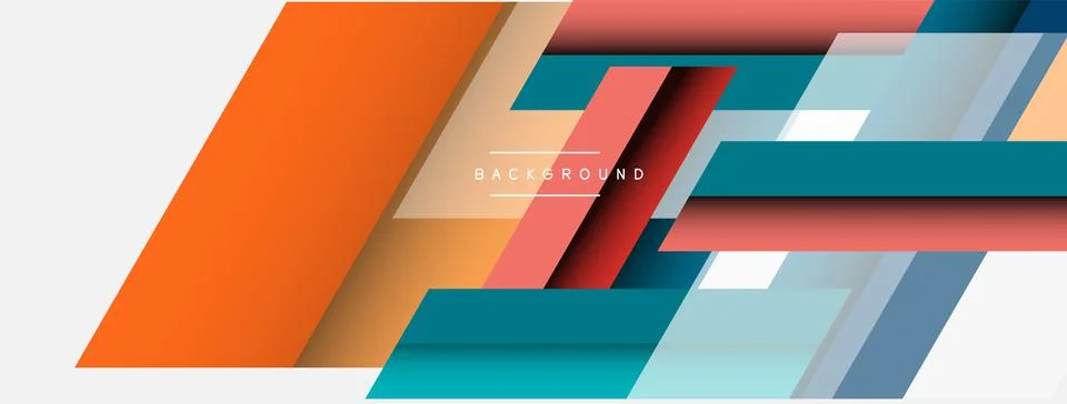 Background. Geometric diagonal square shapes and lines abstract composition Stock Illustration