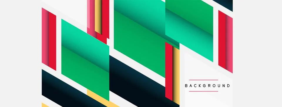 Background. Geometric diagonal square shapes and lines abstract composition Stock Illustration