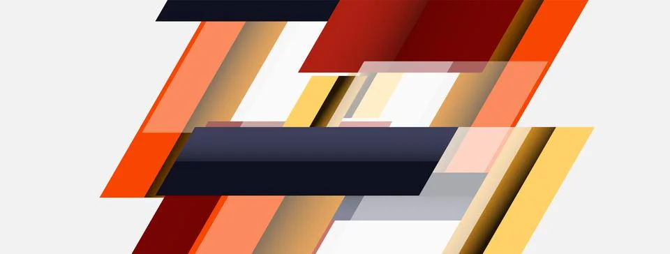 Background. Geometric diagonal square shapes and lines abstract composition Stock Illustration
