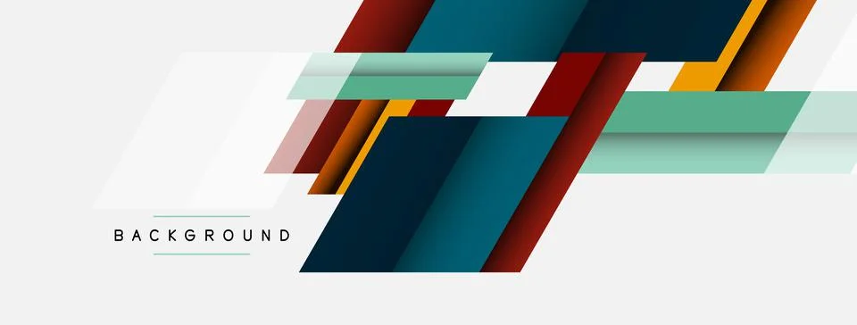 Background. Geometric diagonal square shapes and lines abstract composition Stock Illustration
