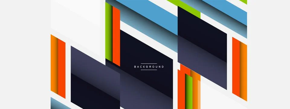 Background. Geometric diagonal square shapes and lines abstract composition 库存插图