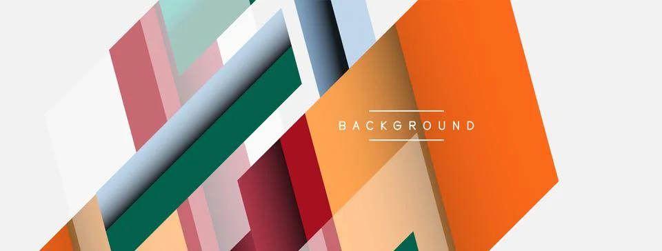 Background. Geometric diagonal square shapes and lines abstract composition Stock Illustration