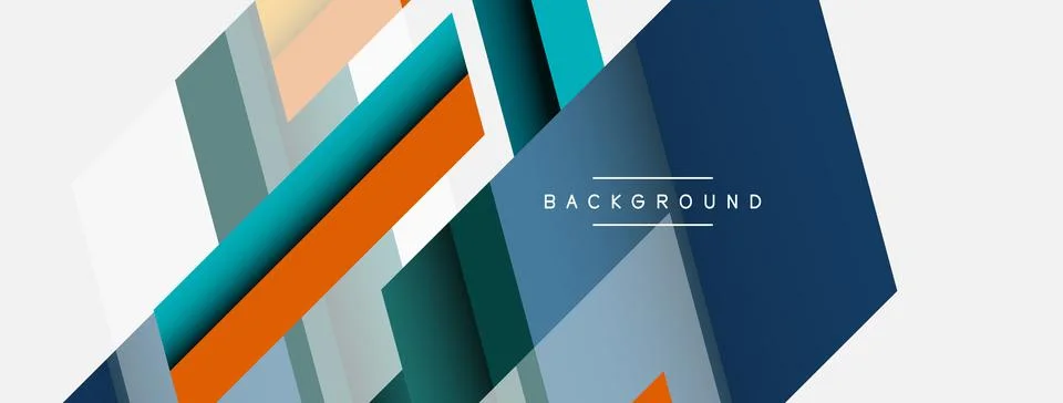 Background. Geometric diagonal square shapes and lines abstract composition Stock Illustration