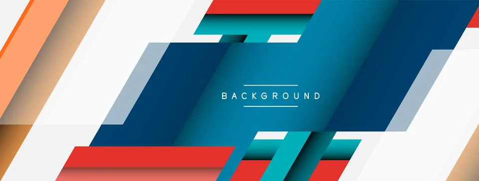 Background. Geometric diagonal square shapes and lines abstract composition Stock Illustration