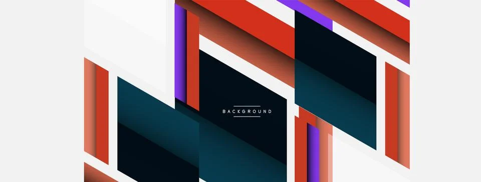 Background. Geometric diagonal square shapes and lines abstract composition 库存插图