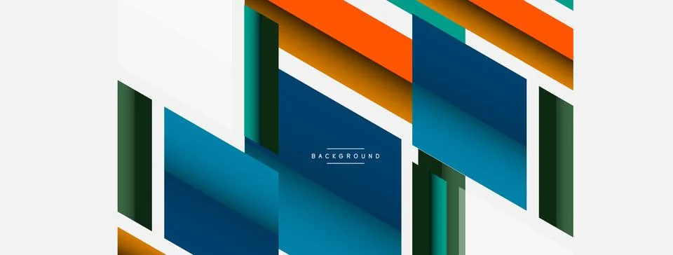 Background. Geometric diagonal square shapes and lines abstract composition Stock Illustration