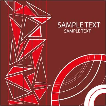 Background with geometric objects and red circles and triangles Stock Illustration