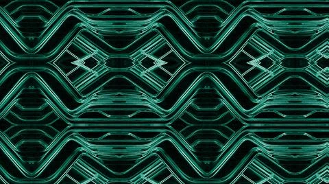 Background with a geometric pattern of green on a black background Stock Photos