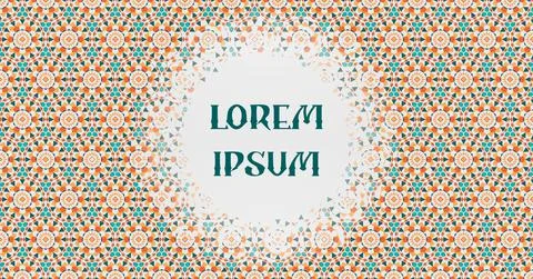 Background geometric pattern Moroccan mosaic.Broken orange tile with space text Stock Illustration