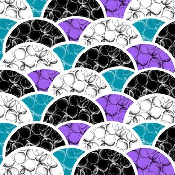 Background of geometric round shapes filled dots Stock Illustration