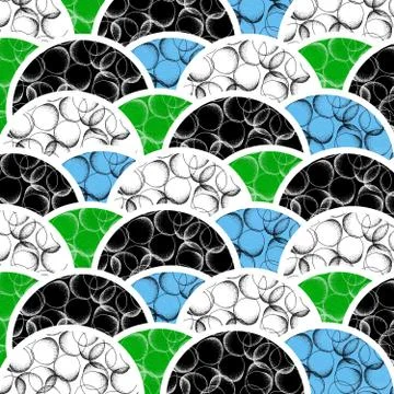 Background of geometric round shapes filled dots Stock Illustration