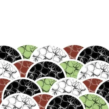 Background of geometric round shapes filled dots Stock Illustration