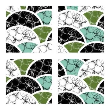 Background of geometric round shapes filled dots Illustrazione stock