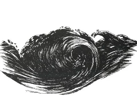 Background giant wave illustration design 3 Stock Illustration