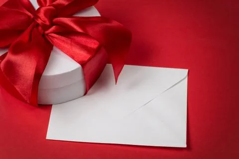 Background with gift box and envelope Stock Photos