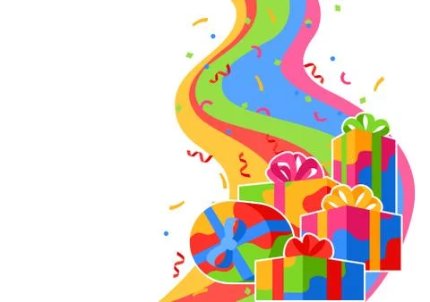 Background with gift boxes. Stock Illustration