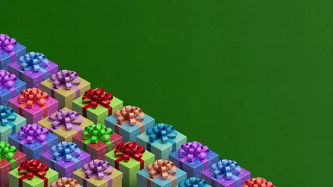 Background with gifts for the new year, dynamic animation on the theme of Chr Stock-Footage 258897178