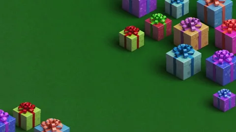 Background with gifts for the new year, dynamic animation on the theme of Chr Stock-Footage 258899183