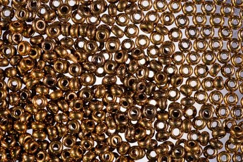 Background of glass beads for needlework. Macro shooting Stock Photos